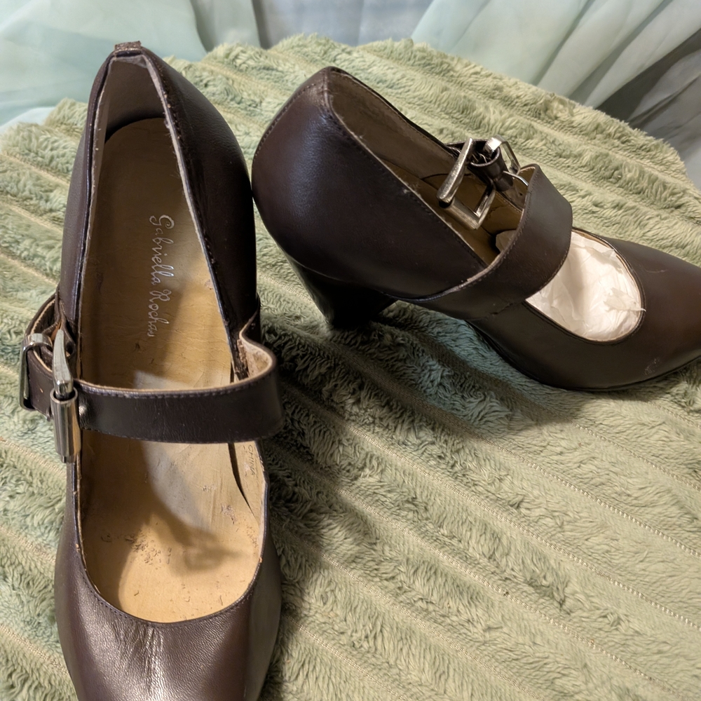 Gabriella Rocha Dark Brown Mary Jane Heels
